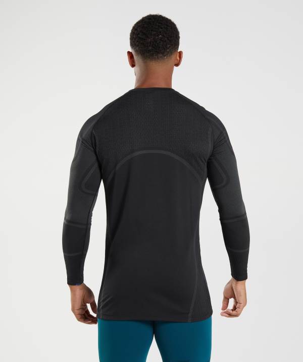 Panske Mikiny Gymshark 315 Long Sleeve Čierne | GF9625317